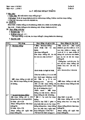 Toán 4 - Bài 7 Độ dài đoạn thẳng